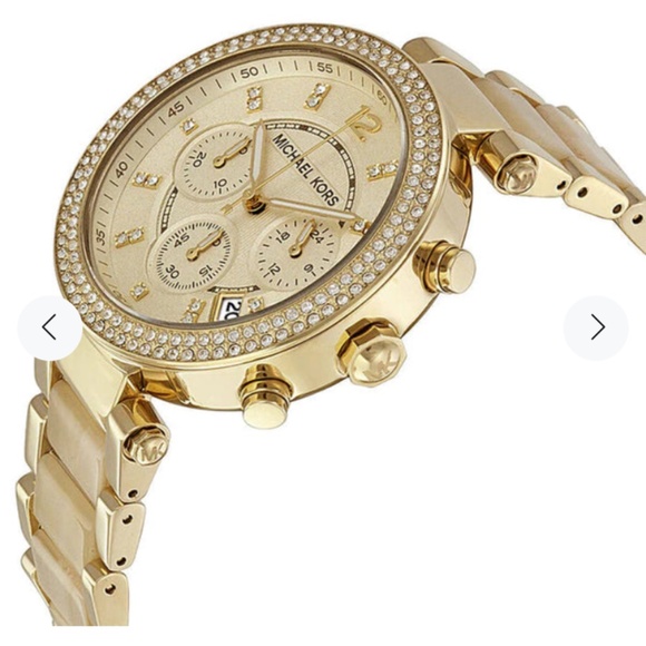 MICHAEL KORS MK PARKER 5632 BLOND TORTOISE WRIST QUARTZ BRACELET WATCH - Picture 4 of 14